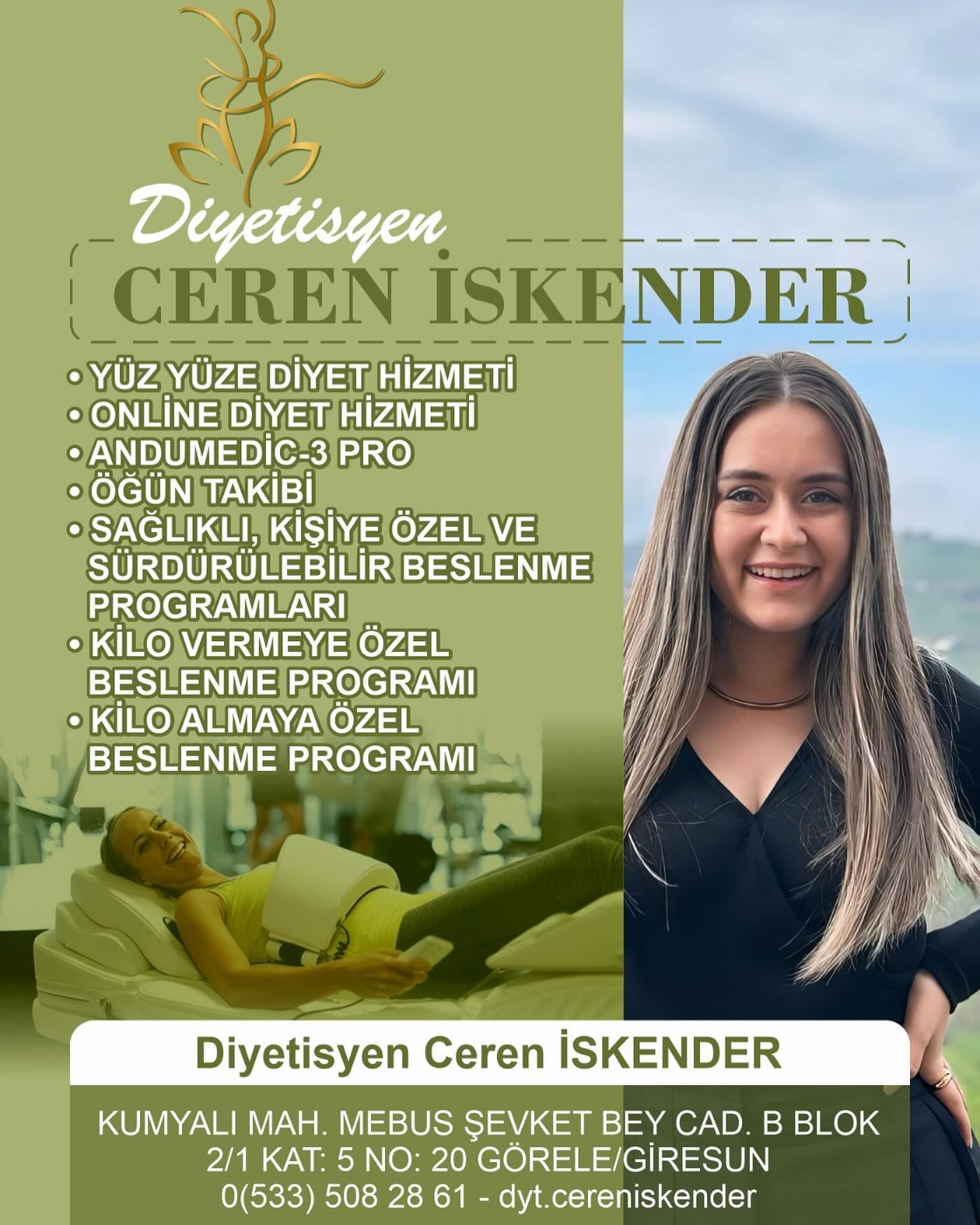 Dyt. Ceren İskender, GİRESUN, GÖRELE, Diyetisyen
